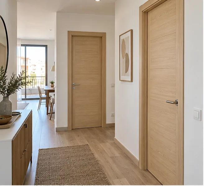 Puertas de interior de roble claro en una vivienda